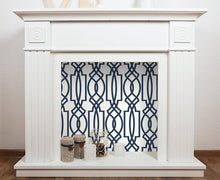 Load image into Gallery viewer, NextWall Navy & White Navy Deco Lattice NW31502 wallpaper