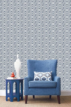Load image into Gallery viewer, NextWall Navy & White Navy Diamond Geometric NW30106 wallpaper