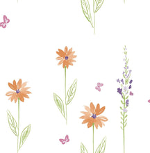 Load image into Gallery viewer, Seabrook Designs Orange and Lime Daisy Field DA62601 wallpaper