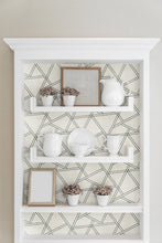 Load image into Gallery viewer, NextWall Pearl Shimmer & Ebony Railroad Geometric NW32400 wallpaper