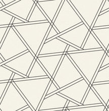 Load image into Gallery viewer, NextWall Pearl Shimmer & Ebony Railroad Geometric NW32400 wallpaper