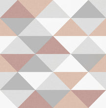 Load image into Gallery viewer, NextWall Pink & Metallic Silver Mod Triangles NW31100 wallpaper