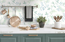 Load image into Gallery viewer, NextWall Sea Glass Watercolor Leaf Trail NW38204 wallpaper
