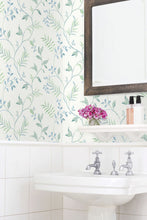 Load image into Gallery viewer, NextWall Sea Glass Watercolor Leaf Trail NW38204 wallpaper