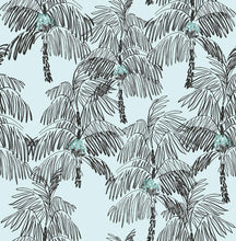 Load image into Gallery viewer, NextWall Sky Blue & Black Palm Beach NW40001 wallpaper