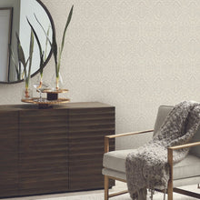 Load image into Gallery viewer, York Wallcoverings Taupe Catherdral Damask Wallpaper DM5032 wallpaper