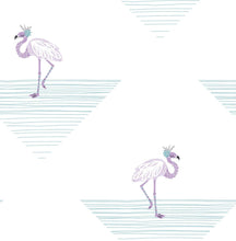Load image into Gallery viewer, Seabrook Designs Teal and Lilac Dancing Flamingo DA61701 wallpaper