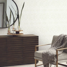 Load image into Gallery viewer, York Wallcoverings White Catherdral Damask Wallpaper DM5032 wallpaper
