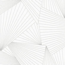 Load image into Gallery viewer, NextWall White & Harbor Gray Ray Geo NW41308 wallpaper