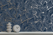 Load image into Gallery viewer, Suave Navy Marble Wallpaper FD43055
