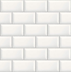 NextWall Alabaster & Grey Large Subway Tile NW37600 wallpaper