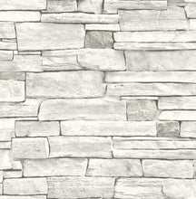 Load image into Gallery viewer, NextWall Arctic Grey Stacked Stone NW40200 wallpaper