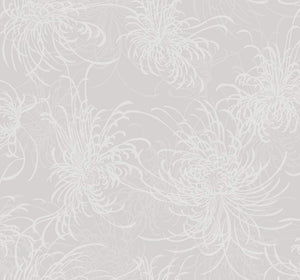 Wallquest/Seabrook Designs Beige and Off-White Noell Floral AW71500 wallpaper