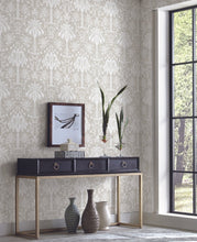 Load image into Gallery viewer, York Wallcoverings Beige Palmetto Palm Damask Wallpaper DM5011 wallpaper