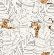 Load image into Gallery viewer, Seabrook Designs Black and Orange Hiding Tigers DA61200 wallpaper
