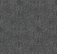 Load image into Gallery viewer, York Wallcoverings Black Ascot Damask Wallpaper HO2131 wallpaper