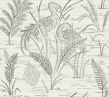 Load image into Gallery viewer, York Wallcoverings Black/Gray Fernwater Cranes Wallpaper GR5951 wallpaper