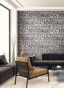 NextWall Black & White Around the World NW31400 wallpaper