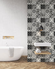 Load image into Gallery viewer, NextWall Black &amp; White Black and White Graphic Tile NW30300 wallpaper
