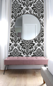 NextWall Black & White Damask NW37400 wallpaper