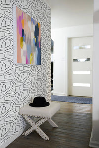 NextWall Black & White Linework Maze NW33700 wallpaper
