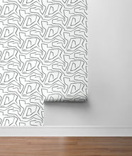 Load image into Gallery viewer, NextWall Black &amp; White Linework Maze NW33700 wallpaper