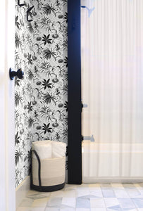 NextWall Black & White Tropical Garden NW37300 wallpaper