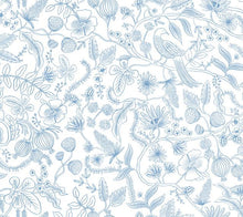 Load image into Gallery viewer, York Wallcoverings Blue/Cream Aviary Peel and Stick Wallpaper PSW1309RL wallpaper