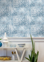 Load image into Gallery viewer, NextWall Blue &amp; Eggshell Patchwork NW35002 wallpaper