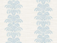 Load image into Gallery viewer, Wallquest/Lillian August Blue Frost and Bone White Palm Frond Stripe Stringcloth LN10500 wallpaper