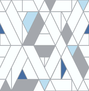 NextWall Blue & Gray Kaleidoscope NW34701 wallpaper