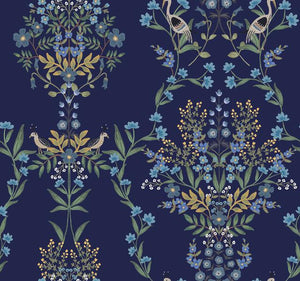 York Wallcoverings Blue Luxembourg Peel and Stick Wallpaper PSW1326RL wallpaper