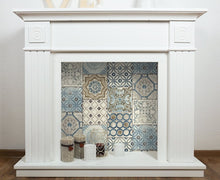 Load image into Gallery viewer, NextWall Blue, Metallic Copper, &amp; Gray Morocaan Tile NW30002 wallpaper