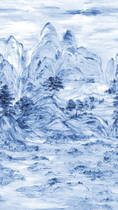 York Wallcoverings Blue Misty Mountain Mural AF6597M wallpaper
