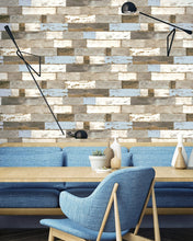Load image into Gallery viewer, NextWall Blue &amp; Neutral Colorful Shiplap NW30700 wallpaper