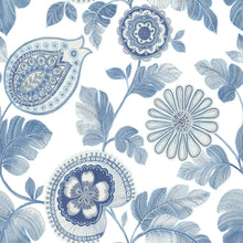 Load image into Gallery viewer, Wallquest/Seabrook Designs Blue Oasis and Ivory Calypso Paisley Leaf RY31200 wallpaper