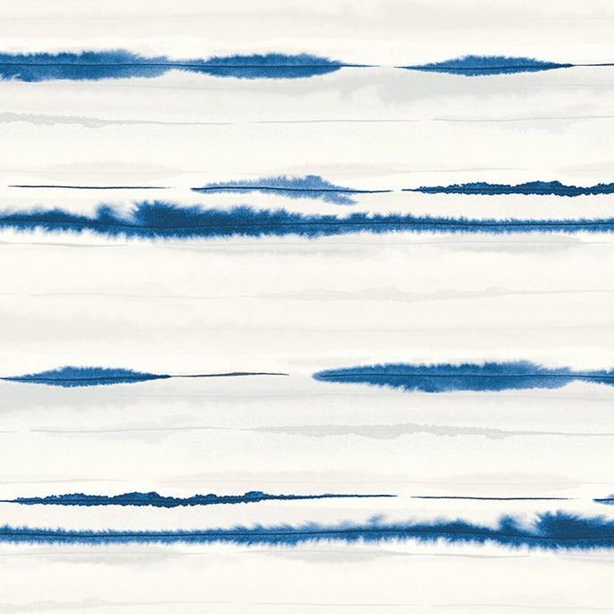 Lillian August/NextWall Blue Oasis Horizon Stripe LN20601 wallpaper