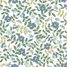Load image into Gallery viewer, York Wallcoverings Blue/Off White Primrose Peel and Stick Wallpaper PSW1313RL wallpaper