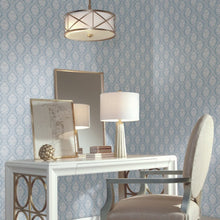 Load image into Gallery viewer, York Wallcoverings Blue Petite Ogee Wallpaper DM5025 wallpaper