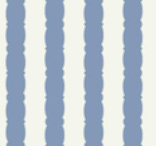 Load image into Gallery viewer, York Wallcoverings Blue Scalloped Stripe Wallpaper GR6011 wallpaper