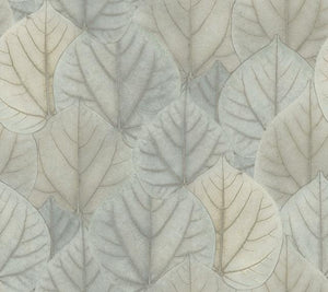 York Wallcoverings Blue/Taupe Leaf Concerto Wallpaper OS4241 wallpaper