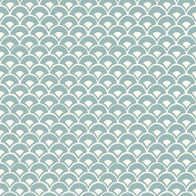 Load image into Gallery viewer, York Wallcoverings Blue3 Stacked Scallops Wallpaper MK1150 wallpaper