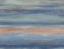 Load image into Gallery viewer, Wallquest/Seabrook Designs Blueberry and Vermillion Orange Sunset Stripes LW50400 wallpaper