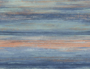 Wallquest/Seabrook Designs Blueberry and Vermillion Orange Sunset Stripes LW50400 wallpaper