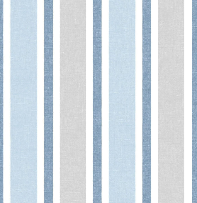 NextWall Bluebird & Carrara Linen Cut Stripe NW37002 wallpaper