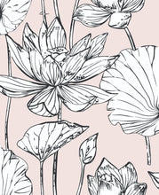 Load image into Gallery viewer, NextWall Blush &amp; Ebony Lotus Floral NW33101 wallpaper