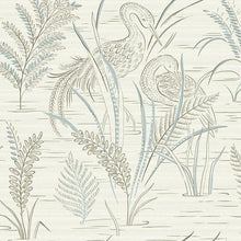 Load image into Gallery viewer, York Wallcoverings Brown/Blue Fernwater Cranes Wallpaper GR5951 wallpaper