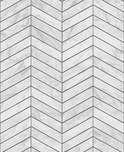 Load image into Gallery viewer, Lillian August/NextWall Calcutta &amp; Charcoal Marbled Chevron LN30400 wallpaper