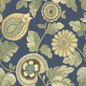 Wallquest/Seabrook Designs Champlain and Rosemary Calypso Paisley Leaf RY31200 wallpaper