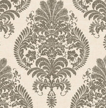 Load image into Gallery viewer, Wallquest/Lillian August Charcoal and Ivory Antigua Damask LN10400 wallpaper